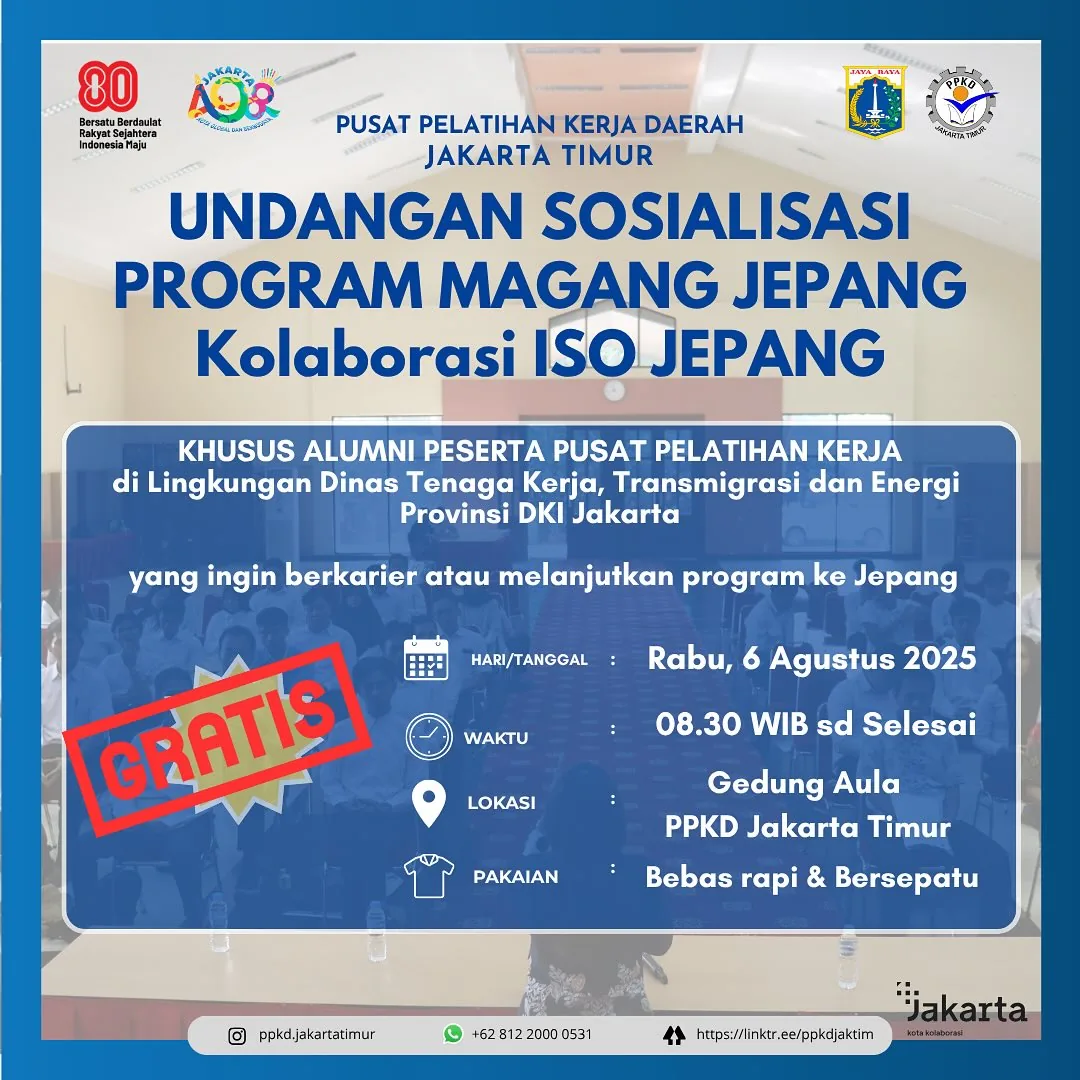 UNDANGAN SOSIALISASI PROGRAM MAGANG JEPANG – PPKD KABUPATEN TULUNGAGUNG